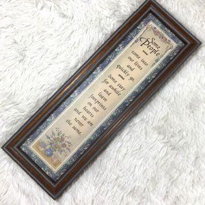 Antique Florals 'Some People' Poem Mahogony Finish Glass Frame Wall Art